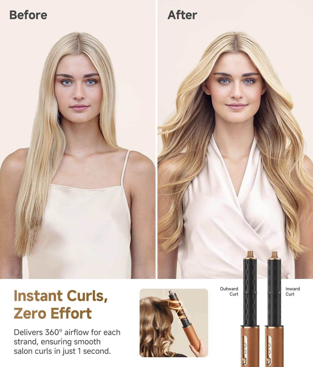 Airstyle Pro 7-In-1 Hair Styler & High Speed Dryer | Snap-On Attachments for Curling, Smoothing, Volumizing | Fast Drying, Frizz Control, Cool Shot | Luxury Leather Package, 120V Voltage