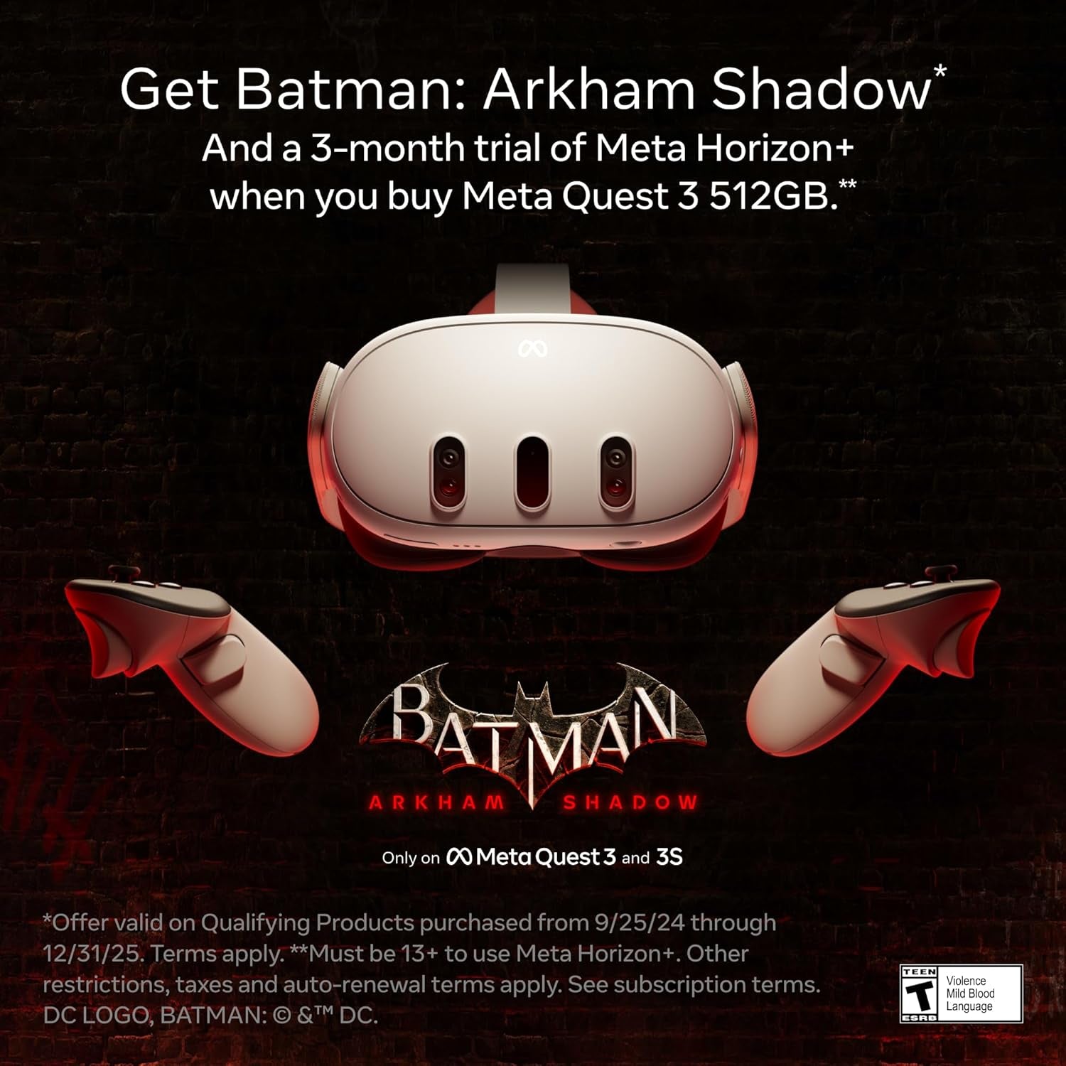 Quest 3 512GB | Thirty Percent Sharper Resolution — 2X Graphical Processing Power — Play without Wires — Get Batman: Arkham Shadow and a 3-Month Trial of  Horizon+ Included