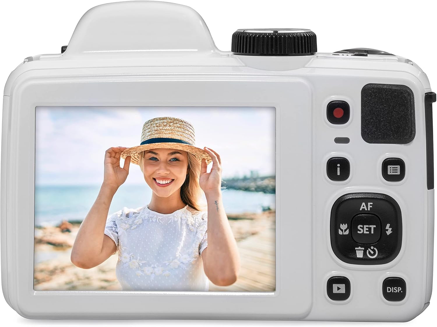 PIXPRO AZ405-WH 20MP Digital Camera 40X Optical Zoom 24Mm Wide Angle Lens Optical Image Stabilization 1080P Full HD Video 3" LCD Vlogging Camera (White), Full Frame