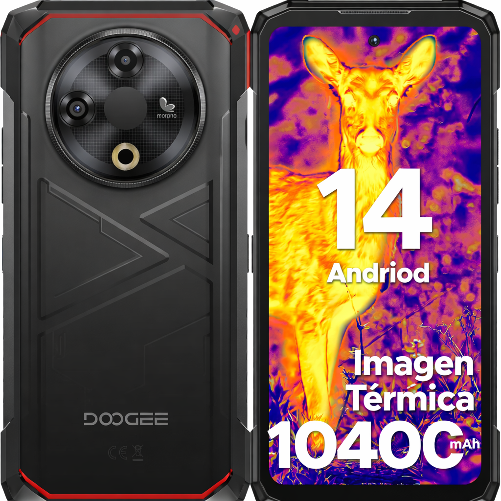 DOOGEE Fire 6 - Celular Indestructible con Cámara Térmica | 10400mAh y 16GB RAM