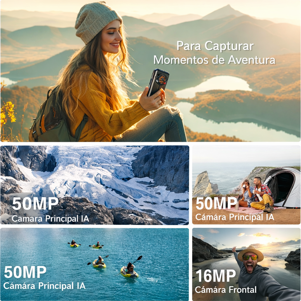 DOOGEE S Punk Celular Indestructible con 16GB RAM, 256GB, Altavoz 126dB y Android 14