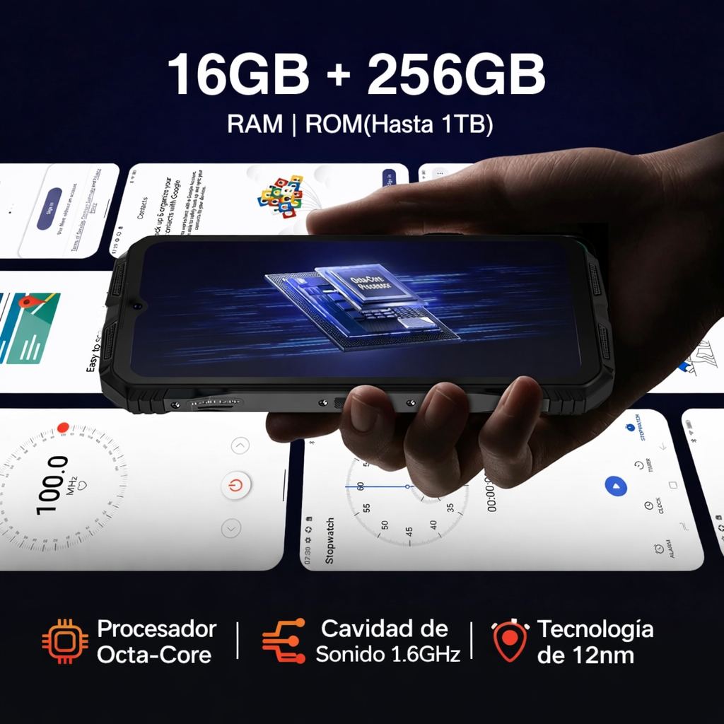 DOOGEE S Punk Celular Indestructible con 16GB RAM, 256GB, Altavoz 126dB y Android 14