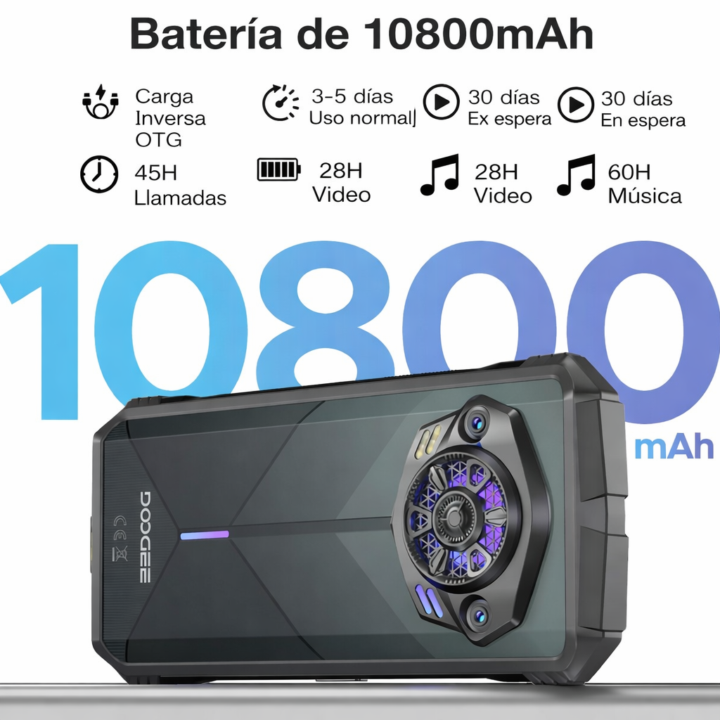 DOOGEE S Punk Celular Indestructible con 16GB RAM, 256GB, Altavoz 126dB y Android 14