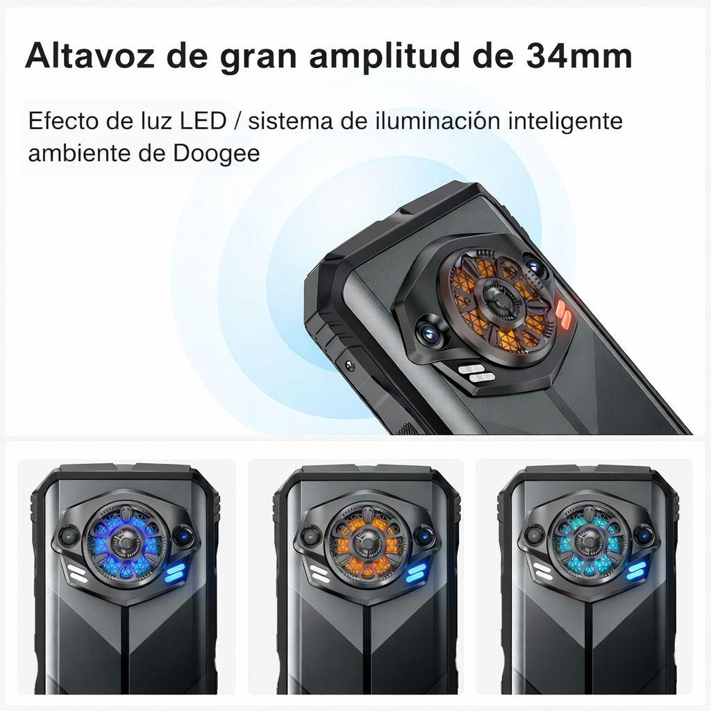 DOOGEE S Punk Celular Indestructible con 16GB RAM, 256GB, Altavoz 126dB y Android 14