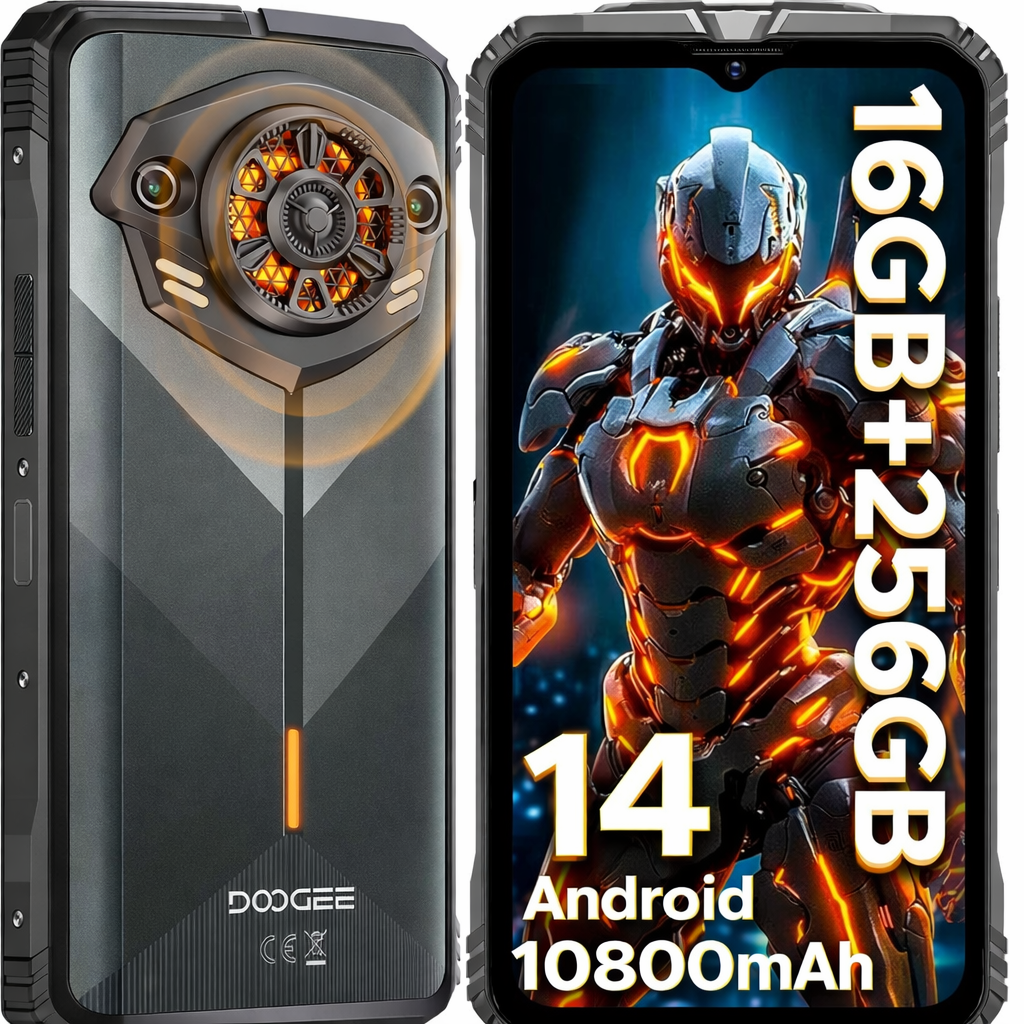 DOOGEE S Punk Celular Indestructible con 16GB RAM, 256GB, Altavoz 126dB y Android 14