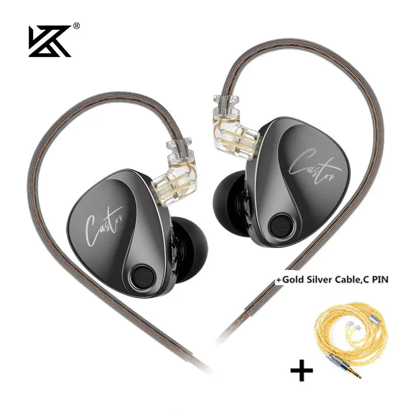 Audífonos KZ Castor 2DD | Sonido HiFi Profesional Sintonizable | Monitor In-Ear
