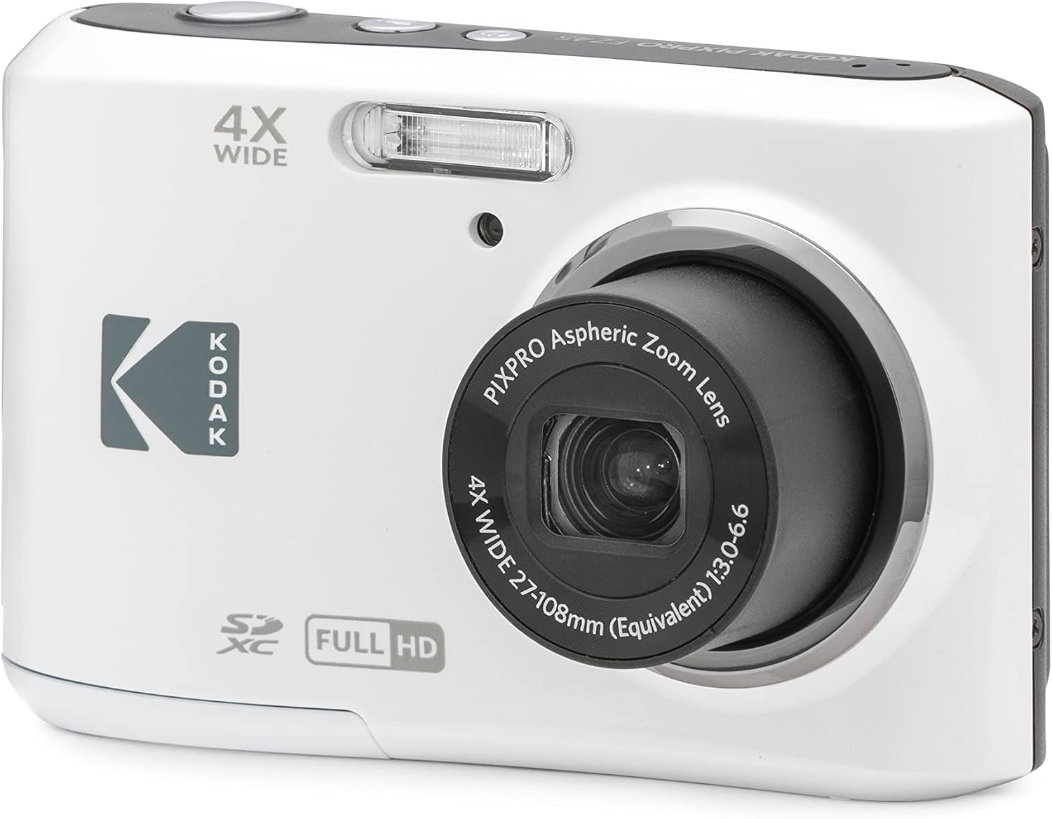 PIXPRO Friendly Zoom FZ45-WH 16MP Digital Camera with 4X Optical Zoom 27Mm Wide Angle and 2.7" LCD Screen (White)