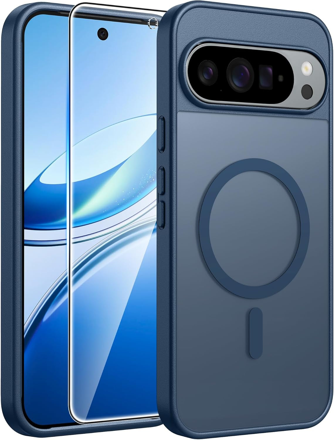 Funda para Google Pixel 10 y 10 Pro: Funda para Pixel 9 y 9 Pro | Funda magnética mate, resistente, translúcida y a prueba de golpes - Protección militar, resistente y delgada (6.3 pulgadas/Negro)