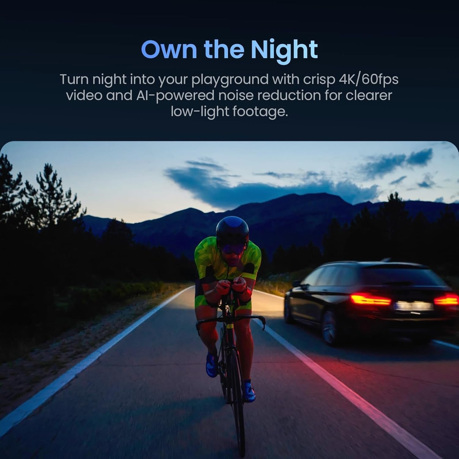 Pro Action Camera, 4K Vlogging Camera with 1/1.3'' Sensor, 65Ft Waterproof, Night View & Stabilization for Cycling, Diving, Sports Shooting