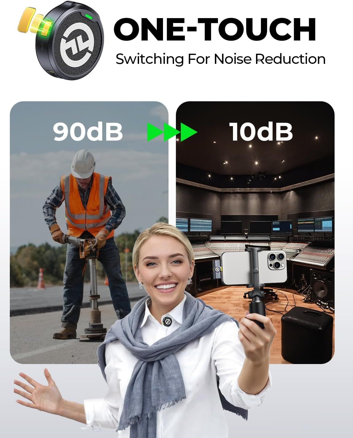 Lark M2 Wireless Microphone for Iphone/Camera/Android/Pc, 48Khz/24-Bit High Fidelity Audio, 300M Range, Noise Cancelling, 40H Use, Youtube, Vlog, Streaming (2TX + 3RX + Charging Case)