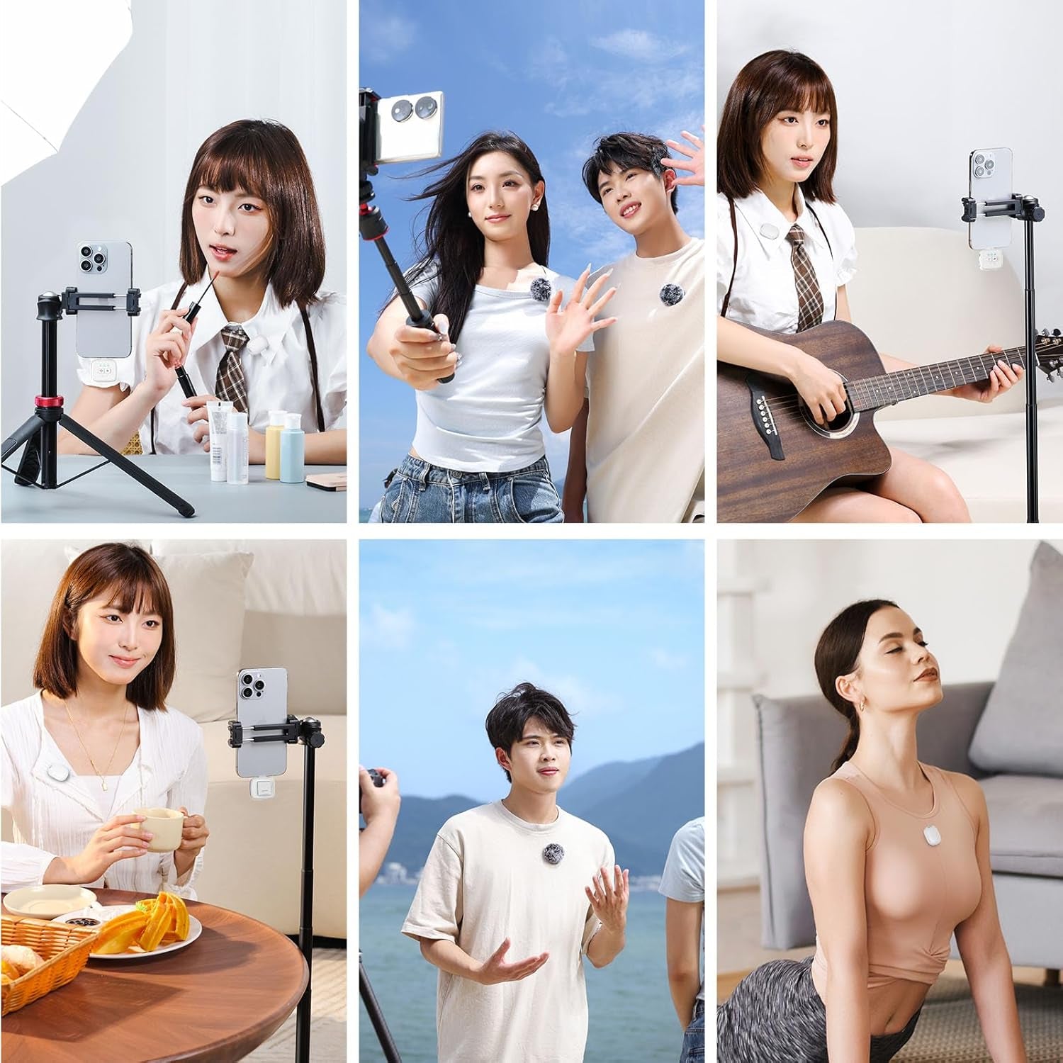 A30 Tiny Mic Magnetic (White), Wireless Lavalier Microphone Mini Size, Noise Cancellation, 164 Ft Range, 20H Battery Life, Lapel Microphone for Video Recording, DSLR, Iphones, Android, PC