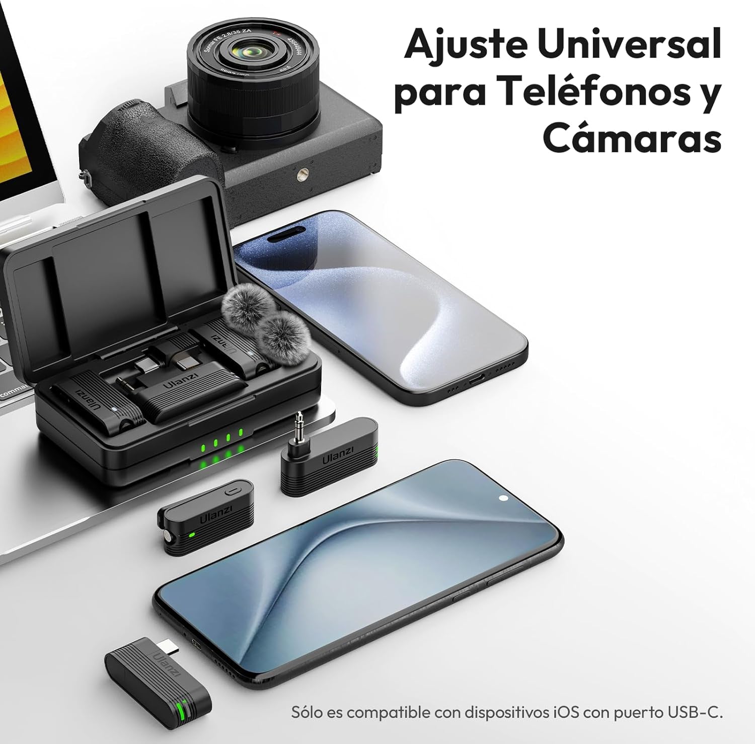 A100 Wireless Lavalier Microphone Lapel Mic for Camera and Phone W USB C/3.5Mm/Plug, 32Khz 16Bit, Noise Cancellation, 13.5-Hour Battery, Clip on Microphone for Video Podcast Vlog Youtube