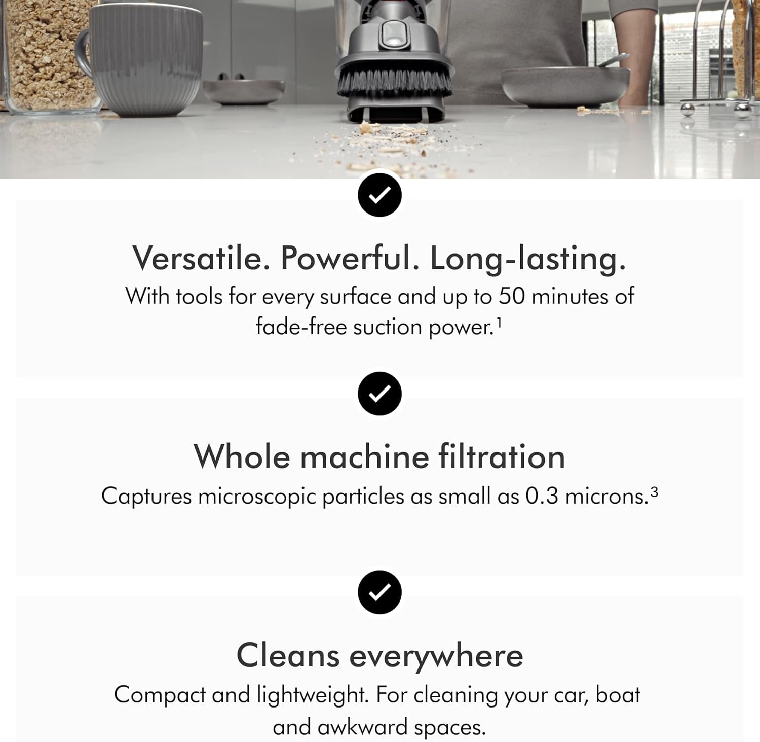 Car+Boat Handheld Vacuum, Cordless and Lightweight, Cleans Hard Surfaces and Upholstery, 115AW, 2 Power Modes, up to 50 Minutes²