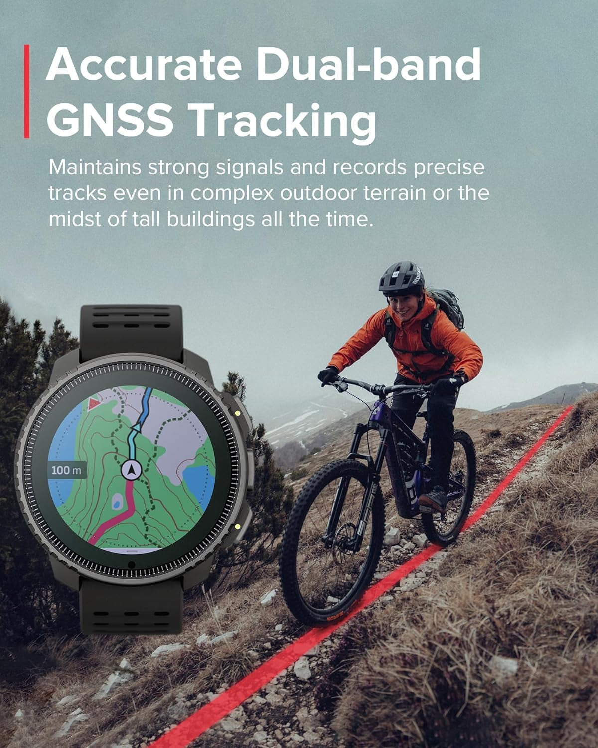 Vertical GPS Adventure Watch, Activity Tracker W/Dual-Band GNSS & Offline Maps, Supports 95+ Sports, Training Metrics & Recovery Insights, Solar Charging Opt. for 1Yr Daily Use