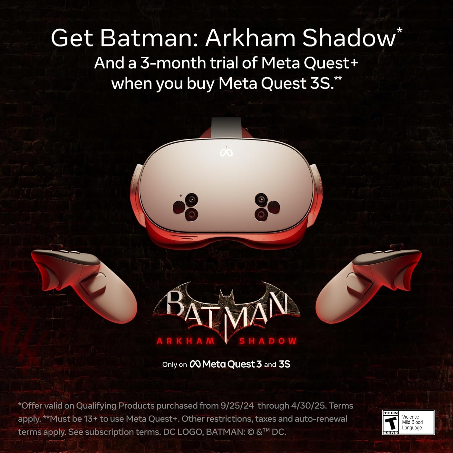 Quest 3S 128GB — Get Batman: Arkham Shadow and a 3-Month Trial of  Horizon+ Included — All-In-One Headset