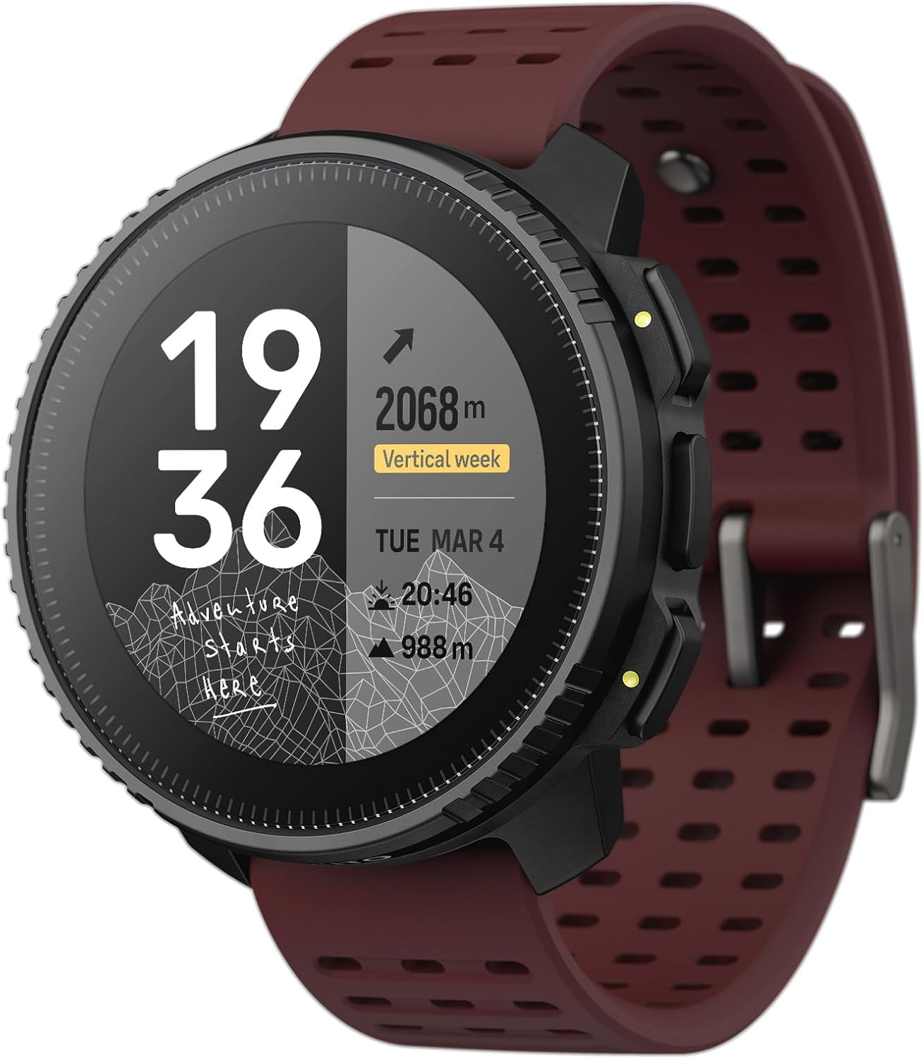 Vertical GPS Adventure Watch, Activity Tracker W/Dual-Band GNSS & Offline Maps, Supports 95+ Sports, Training Metrics & Recovery Insights, Solar Charging Opt. for 1Yr Daily Use