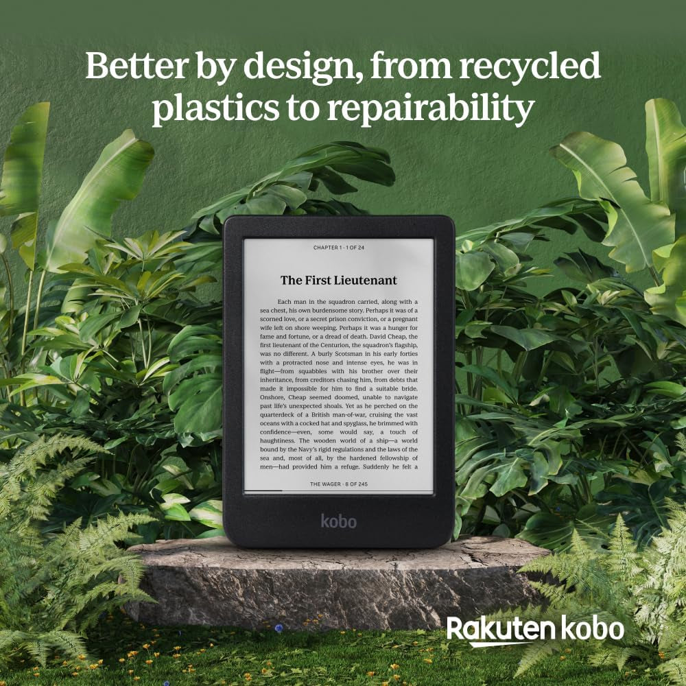 Clara BW | Ereader | 6” Glare-Free Touchscreen with Comfortlight PRO | Dark Mode Option | Audiobooks | Waterproof | 16GB of Storage | Black