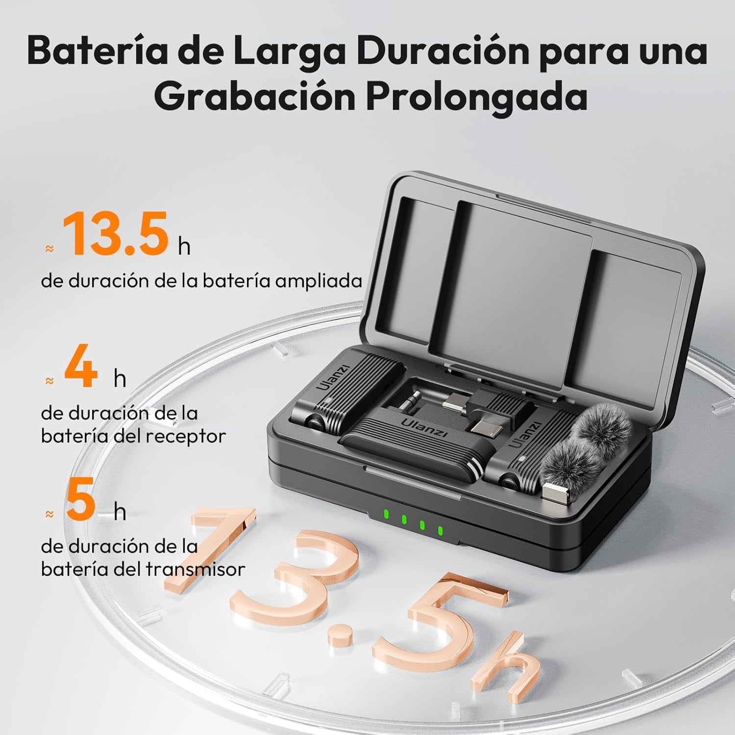 A100 Wireless Lavalier Microphone Lapel Mic for Camera and Phone W USB C/3.5Mm/Plug, 32Khz 16Bit, Noise Cancellation, 13.5-Hour Battery, Clip on Microphone for Video Podcast Vlog Youtube