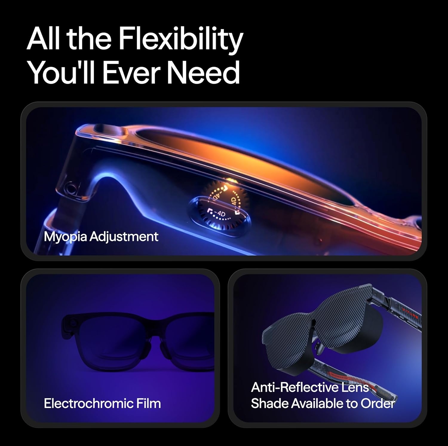 Luma Pro XR Glasses — 152” 1200P Ultra Sharp Display, 1000 Nits, 52° FOV, Dimming Adjustments, AR Glass for Iphone 17/16/15, Android, Mac, PC, Steam Deck, First-Ever XR Experience for Switch 2