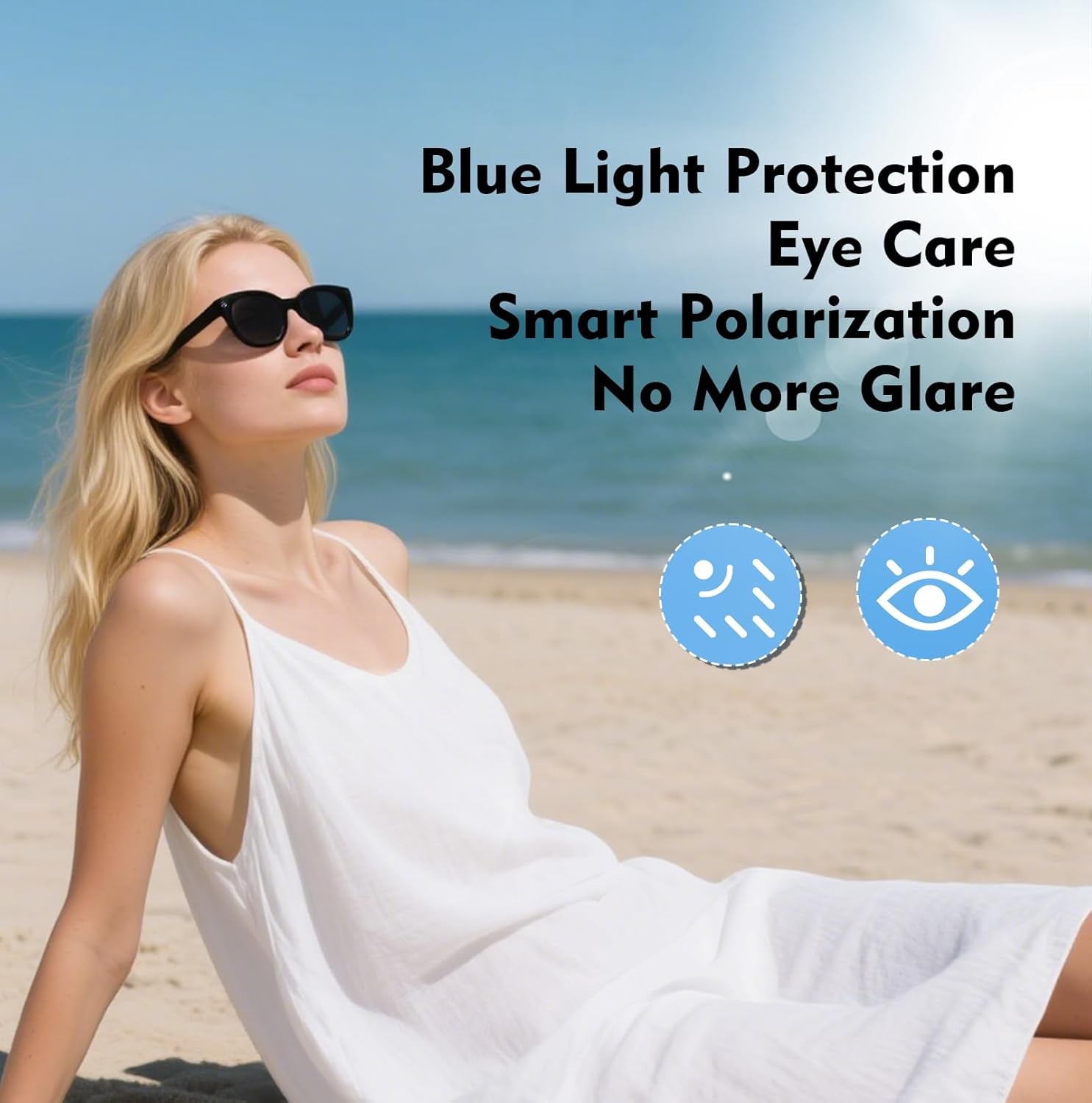 AI Smart Glasses with Chatgpt & 500W Camera | Video Recording, Sunglasses for Real-Time Translation, Music Control, EIS Stabilization | Wifi/Bluetooth 5.3 Smart Eyewear for Travel, Meetings