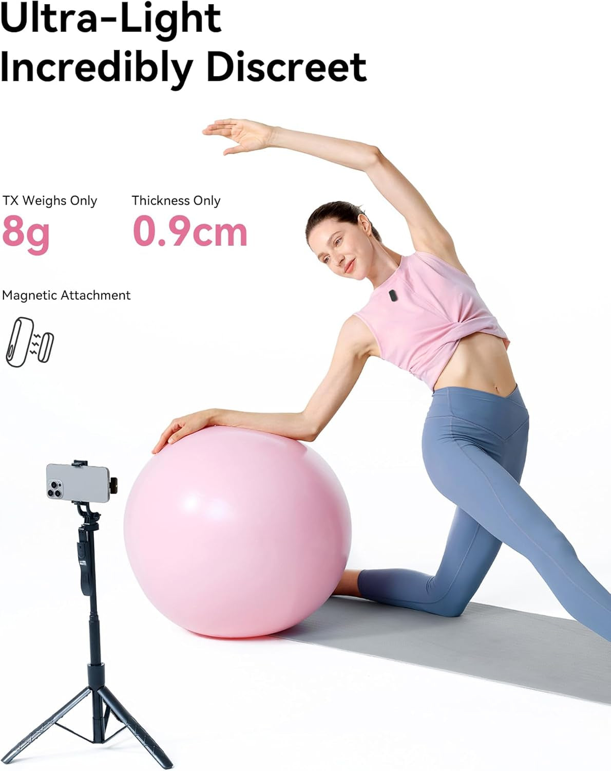 Lark A1 Wireless Microphone for Iphone 17/16/15 & Android, 48Khz/24-Bit, 3-Level Intelligent Noise Cancel, Magnetic Mini Mic for Youtube, Podcast, Vlogging (Black, 2TX + USB-C RX)