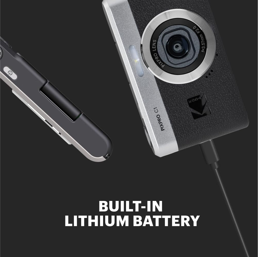 PIXPRO C1 Friendly Zoom Digital Camera - 13MP Compact Point and Shoot with 2.8” 180° Tilt LCD Flip Screen, Retro Vintage Design with 4X Zoom and 1080P Full HD Video for Travel, Vlogging, Black