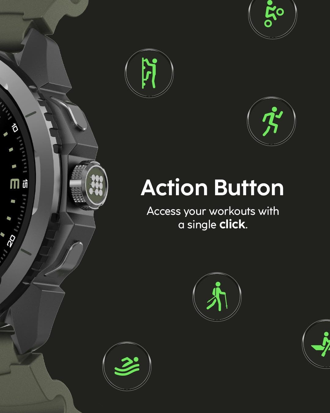 Terra Rugged Smartwatch with Dual-Band GPS, 1.48” AMOLED Display, Offline Maps, VITA AI, AI Coach, Readiness Score, 5ATM, 14-Day Battery – Desert Sand