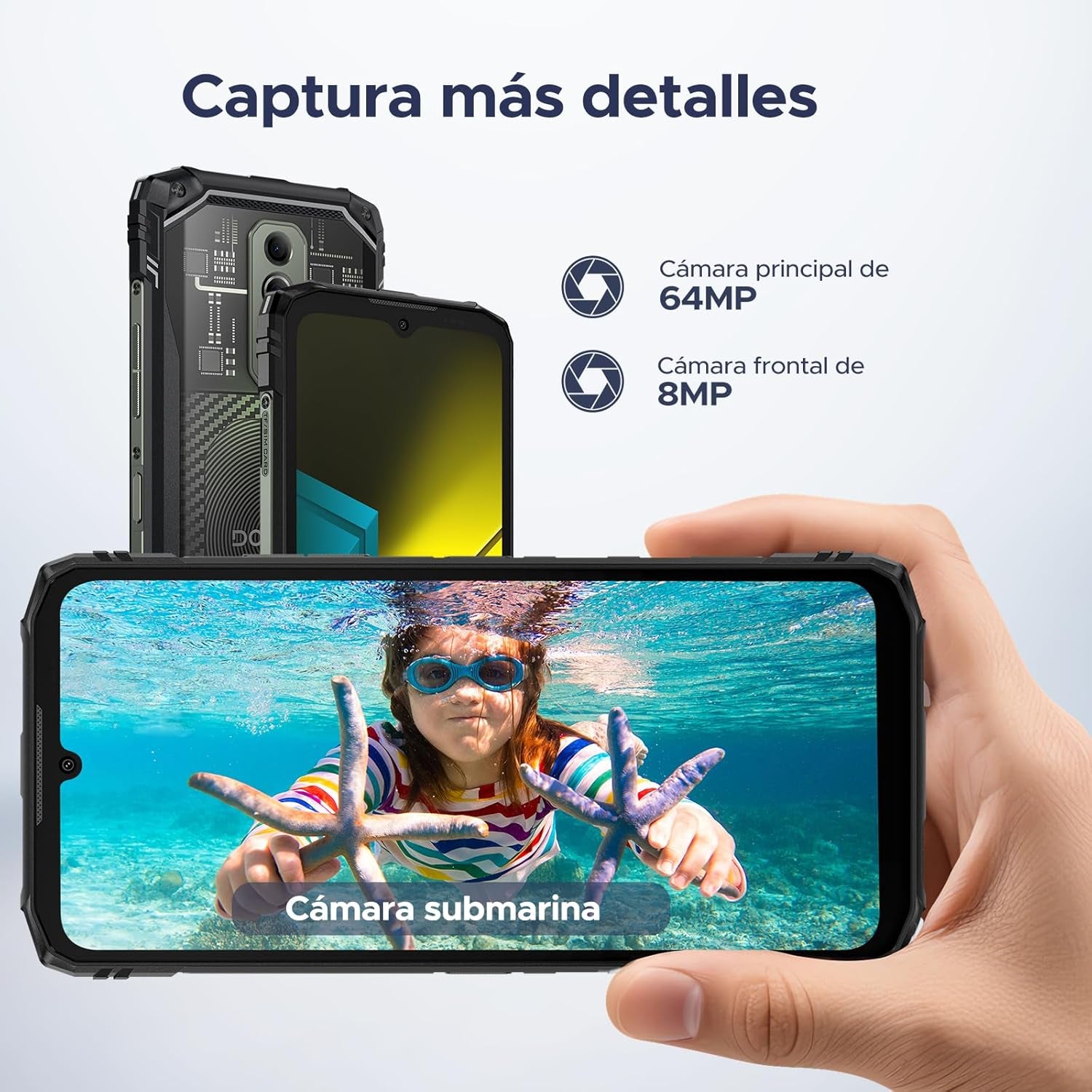 Blade 10 Ultra Energy Android 15 Rugged Phone 4.5G, 10.7Mm Ultra-Thin,Octa Core Rugged Smartphone, 6.56" Hd+90Hz, 64MP Camera, 6150Mah Battery, IP68/IP69K Waterproof Phone, Nfc/Face Unlock