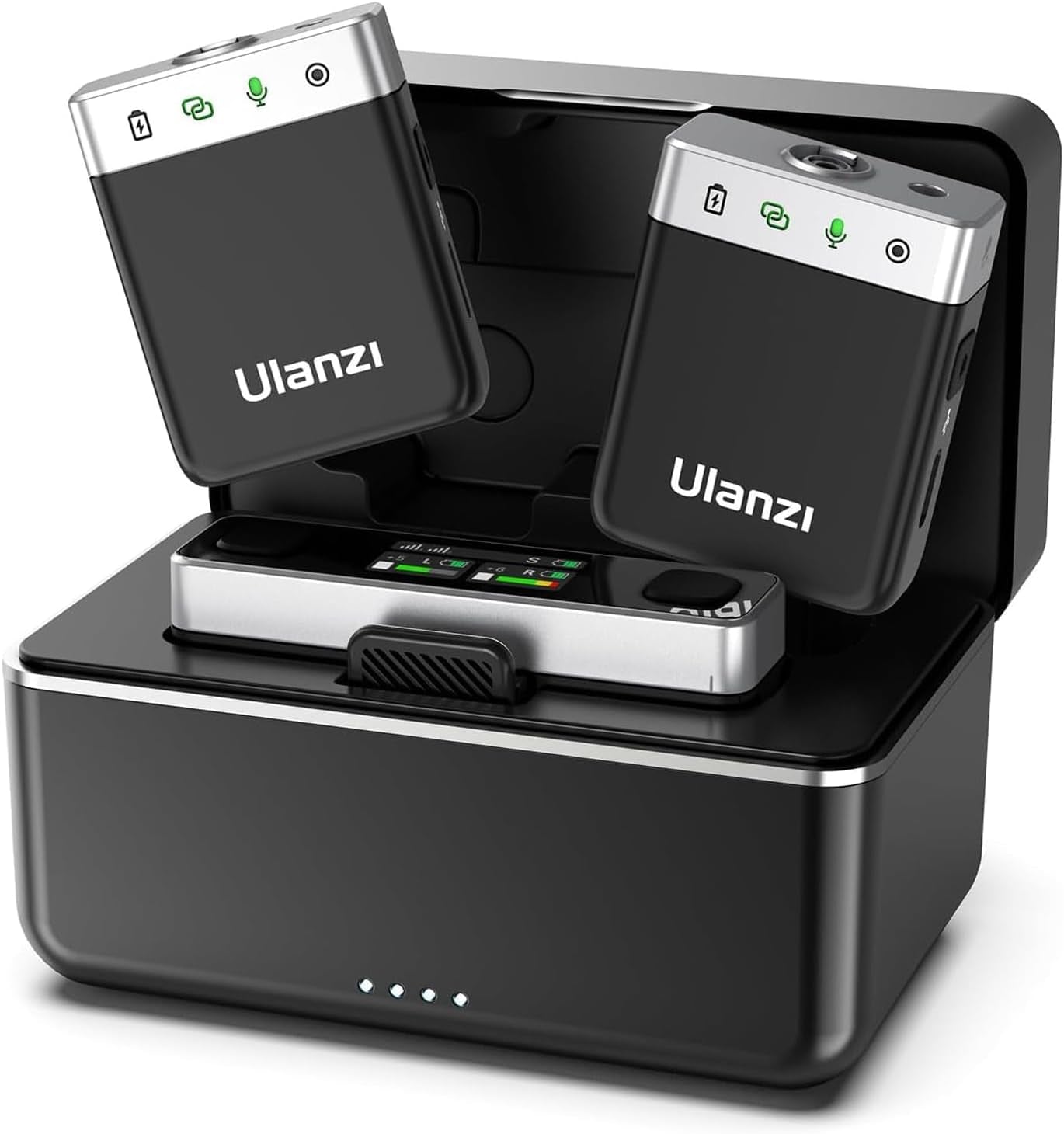 J12 Wireless Lavalier Microphone for Iphone Ipad, 2-In-1 Plug-Play Mic with Charging Case for Phone Video Recording, 65Ft Transmission Range