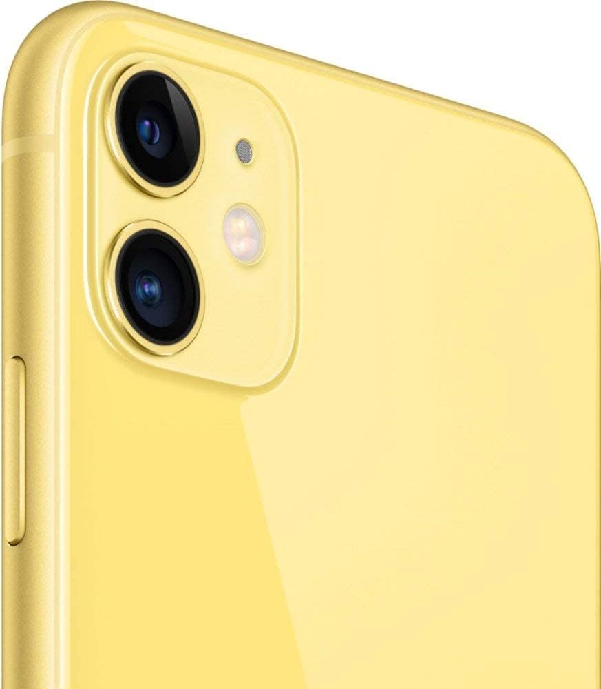 Iphone 11 reacondicionado color amarillo con vista trasera y camara trasera